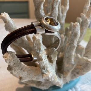 Swarovski Crystal and plated silver bracelet